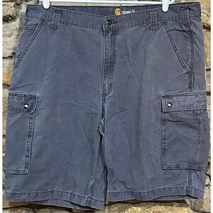 Men’s Grey Carhartt Carpenter Cargo Work Utility Gorpcore Relaxed Fit Shorts Siz